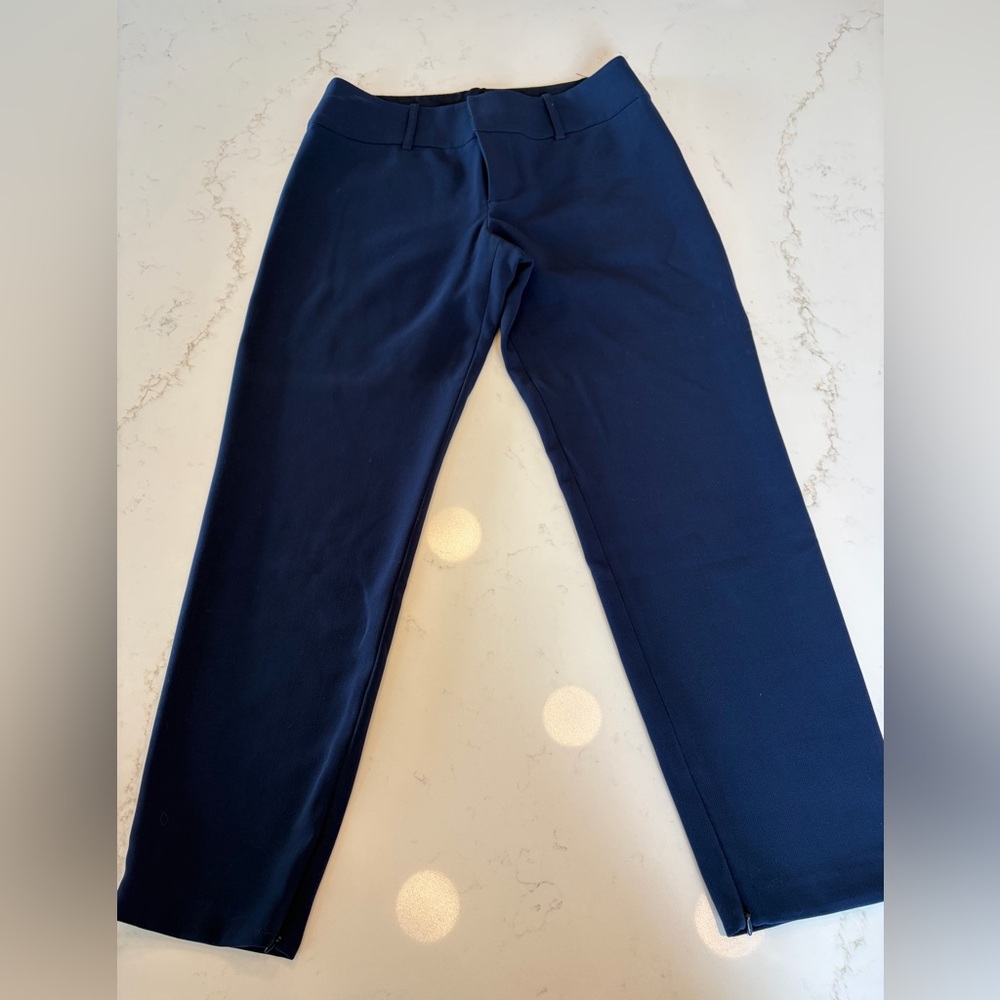 Alice + Olivia Dark Navy Straight-Leg Trousers